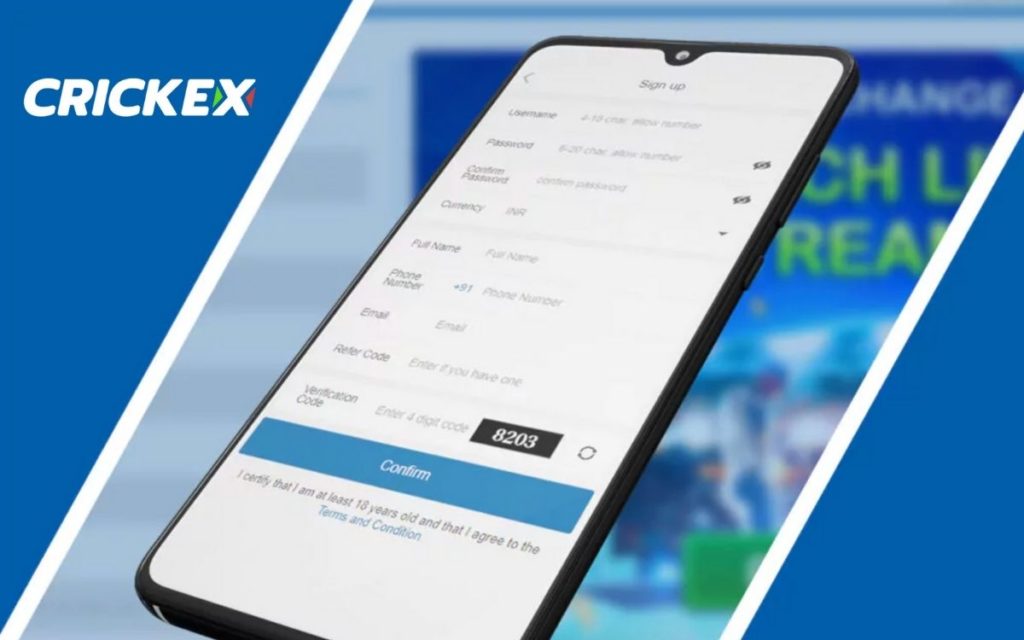 Crickex India how to register in the application
